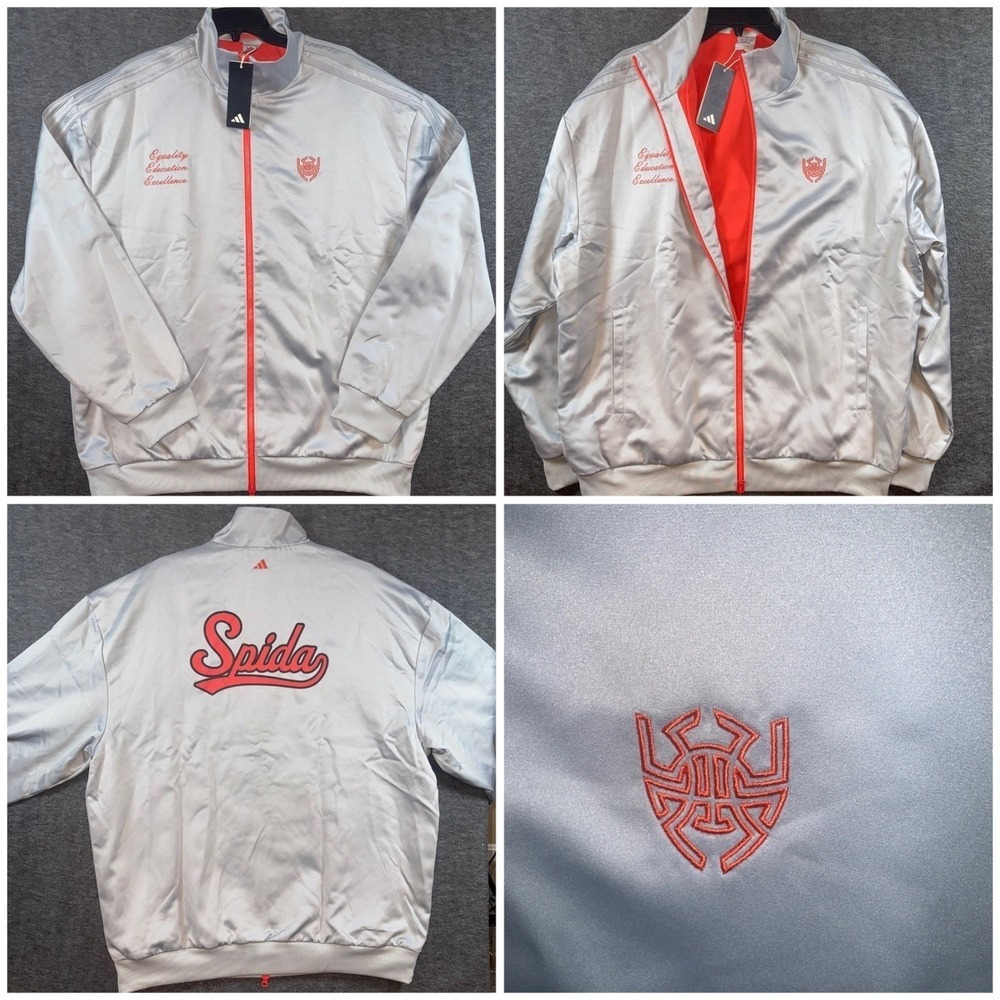Adidas Donovan Mitchell Don Jacket Men 2XLT Silver Basketball Spida Full Zip NEW